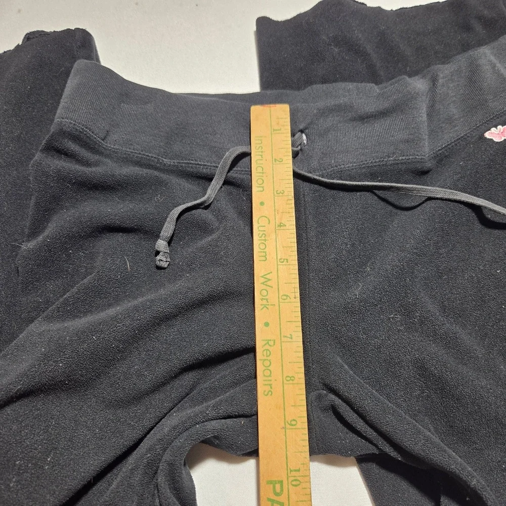 Aeropostale Black Fleece Lounge Pants‎ Butterfly Embroidery Wide Leg Small